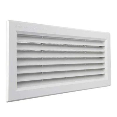 Imagen de La Ventilazione P31R13B Rejilla de ventilación Rectangular plástico empotrable con Red antiinsectos. Dimensiones: 315 x 136 mm, Color Blanco, 315x136 mm