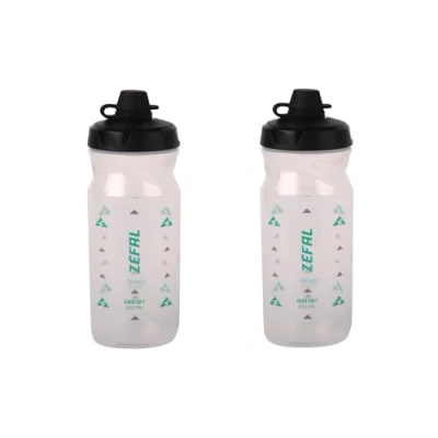 Imagen de ZEFAL Pack Sense Soft 65 No Mud Dos Bidones De Ciclismo y MTB Con Protección La Tetina Botella Bicicleta Deporte Sin BPA Translúcido, 2 x 650ml