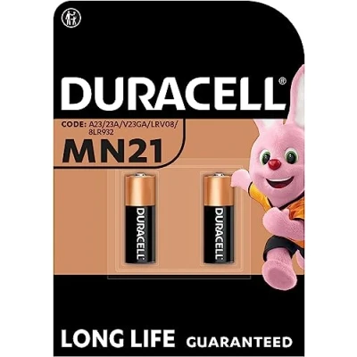 Imagen de 2 pilas Duracell MN21 (1 blíster de baterías) (A23/23A/V23GA/LRV08/8LR932)
