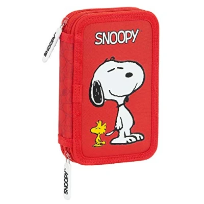 Imagen de safta Estuche Escolar con 28 Útiles Incluidos de Snoopy, 125x40x195mm, rojo, M