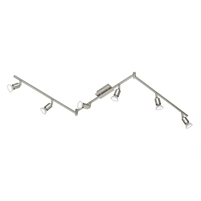 Imagen de Reality Leuchten R82946107 Lámpara de Pared Led (3 50 cm, 6 Bombillas con Casquillo Gu10 Y 2,5 W, 150 Lm, 3000 K), color Níquel Mate