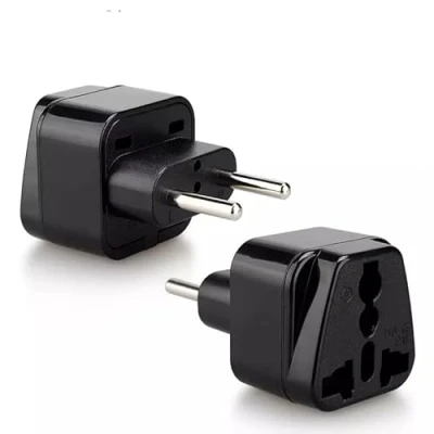 Imagen de CABLEPELADO Adaptador de Enchufe Reino Unido, USA, Asia a Europeo Viaje Tipo G 2 Pin UE Modelo C E F Negro 1 Unidad