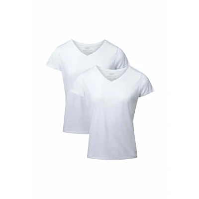 Imagen de Danish Endurance Vneck 2PACK Camiseta básica, Mujer, Talla: XL, Pure white