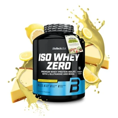 Imagen de BioTechUSA Iso Whey Zero Premium Protein Isolate Grass Fed Enzyme Free Sugar and Gluten free, 1816 g, Lemon Cheesecake