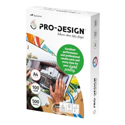 Imagen de Pro Design 10260059067 Papel para impresora láser a color, A4, 100 g, 500 unidades, color blanco