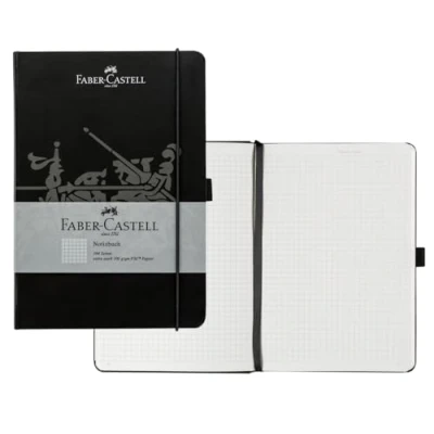 Imagen de Faber Castell 20502 Cuaderno DIN A5 negro, cuadriculado, 100 g/m², 194 páginas papel FSC Mix, 145 x 210 mm