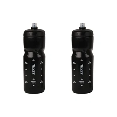 Imagen de ZEFAL Pack Sense Soft 80 Lote de 2 bidones para bicicleta y MTB, botella deportiva flexible e inodora, agua sin BPA Tetina silicona Negro, x 800ml