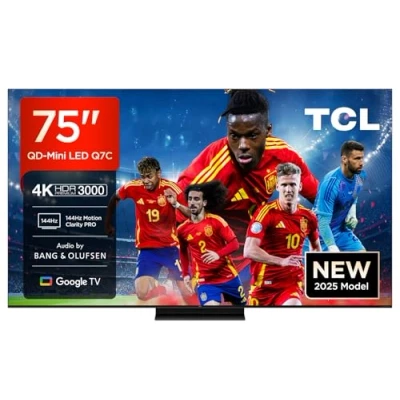 Imagen de 75Q7C 75&quot; QD Mini LED, 4K HDR Premium 3000, Smart TV con Google (Dolby Vision IQ y Atmos, Panel CrystGlow HVA, Motion Clarity Pro de 144 Hz, Game Master)