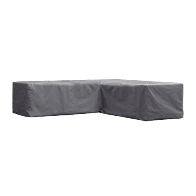 Imagen de Perel Cubierta al aire libre para el juego de jardín, gris, forma l, 215 cm x 70