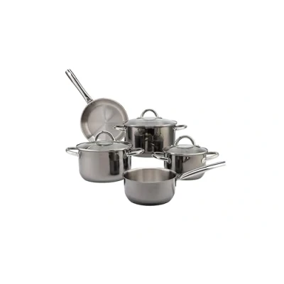 Imagen de Echtwerk Juego de 8 cacerolas acero inoxidable Con tapa cristal 3 Para todas las cocinas Edición en negro