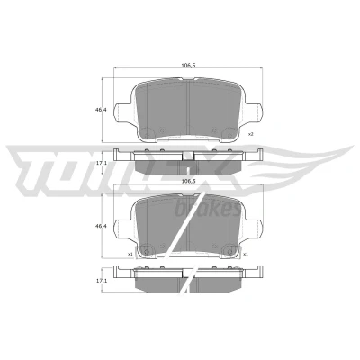 Imagen de TOMEX brakes TX 17 88 Juego de pastillas freno Eje trasero con avisador acústico desgaste OPEL: Astra K Hatchback, Sports Tourer