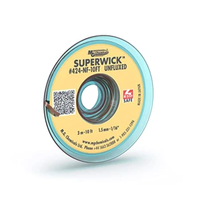 Imagen de MG Chemicals 424 NF 10FT Trenza sin desoldar de mecha superflux, 0.06 &quot;de ancho x 10 &#039;de largo, seguro contra ESD