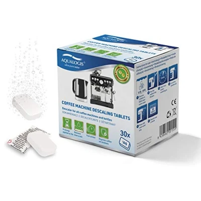 Imagen de Cápsulas Aqualogis para descalcificar cafeteras Jura Krups F054 Bosch 311530 Delonghi EcoDecalk 30 Tablets