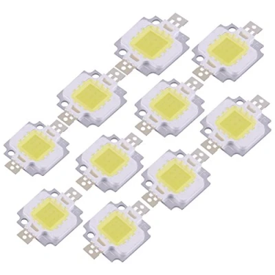 Imagen de Garosa 10 Uds DC 9 a 12V 10W LED SMD Chip COB Cuentas de Luz Integradas Lámpara para Reemplazo Bombilla Foco Hogar(Blanco)