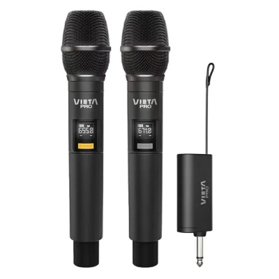 Imagen de Micrófono Vieta Pro Party Mic Duo, 25 db, Inlámbrico, Negro