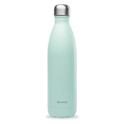 Imagen de Qwetch Botella Isotérmica Originals Pastel Verde 750ml Nómada de Acero Inoxidable 24h Frío y 12h Caliente Impermeable, Libre BPA Reutilizable