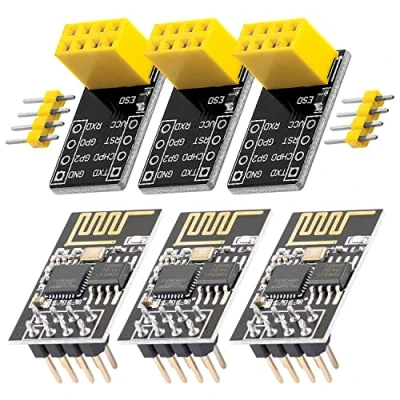 Imagen de AZDelivery 3 pcs ESP8266 01S ESP Modulo WiFi con Adaptador Breadboard Compatible Arduino E Book Incluido!
