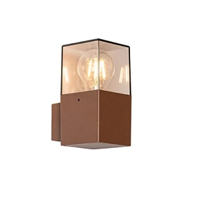 Imagen de QAZQA Aplique industrial para exterior marrón óxido IP44 Dinamarca Aluminio/Plástico Alargada Adecuado LED Max. 1 x 15 Watt