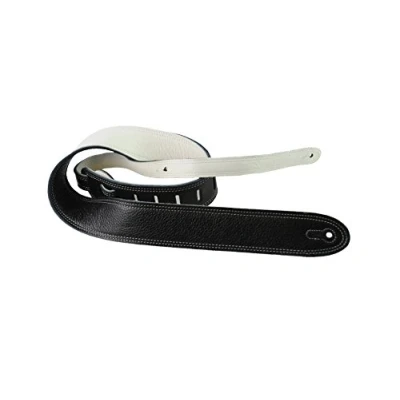 Imagen de Perri’s Leathers Ltd Guitar Strap, 2 Wide Deluxe Italian Leather, Super Soft Suede Backing, Adjustable Length, (BM2DS 6700) Reversible Double White Stitch, Made in Canada