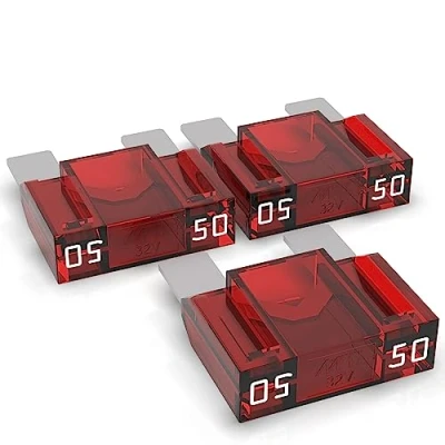 Imagen de AUPROTEC Fusibles de cuchillas Maxi 20A 80A fusible enchufable para automóviles elección: 50A amperios, rojo, 3 piezas