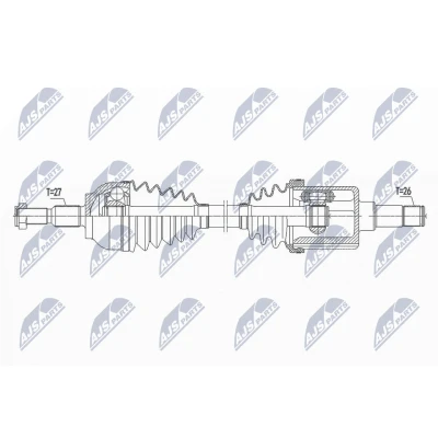 Imagen de NTY NPW FR 101 Árbol de transmisión Eje delantero, izquierda 660 94