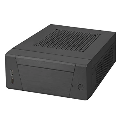 Imagen de Silverstone SST ML10B Carcasa de Ordenador silenciosa Milo Slim HTPC Mini ITX, diseño Modular, Incluye Placa Soporte VESA, Negro
