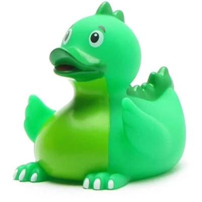 Imagen de pato de baño dinosaurio I Patito chirriante L: 9 cm Incluye llavero en set