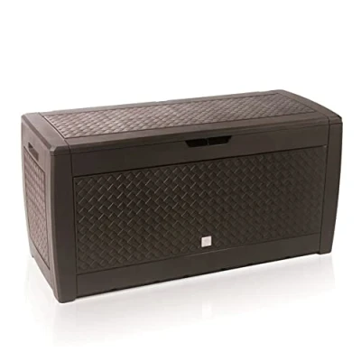 Imagen de Baul de jardin 310 litros Boxe Matuba en color chocolate 119 x 48 60 cm