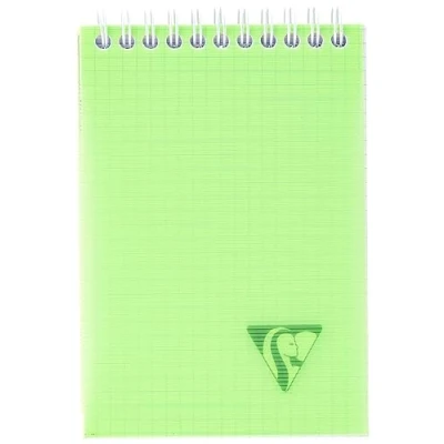 Imagen de Clairefontaine Ref 328655C Cuaderno Linicolor encuadernado con alambre (80 hojas) Tamaño A6, papel vitela cepillado de 90 g/m², Cubierta Polypro, regla cuadrada color aleatorio