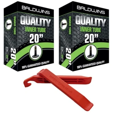 Imagen de Baldwins PAR de cámaras Aire para Bicicleta/Ciclo 20&quot; x 1,75 a 2,125 (se Adapta Cualquier válvula Tipo Schrader/automóvil 1,75, 1,85, 1,90, 1,95, 2,0, 2,10, 2,125) (Paquete 2)