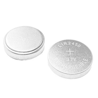 Imagen de AYPOHU Paquete de 5 baterías recargables LIR2450 LIR 2450 3,6 V litio CR2450 DL2450 BR2450 para reloj con control remoto, tamaño pequeño