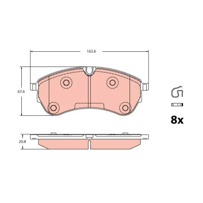 Imagen de TRW GDB2362 Juego de pastillas freno preparado para indicador desgaste con accesorios VOLKSWAGEN: Crafter Furgón, Amarok Pick up