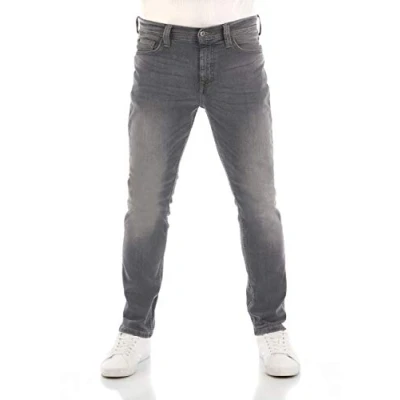 Imagen de MUSTANG Vaqueros Vegas Slim Fit Pantalones Elásticos Algodón Negro Gris Azul W30 W40, Denim Grey (4500 313), 34W x 32L