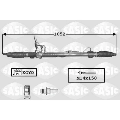 Imagen de SASIC 7170028 Cremallera de dirección hidráulico para vehículos con asistida rótula axial, sin rótulas 60LYAM, 60DHKM