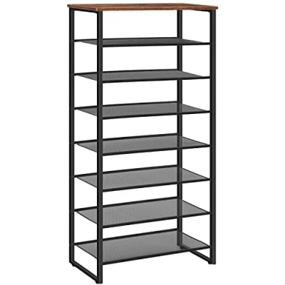 Imagen de HOOBRO Zapatero con Estantes Metálicos de Malla Extraíbles, Estantería Capacidad para 21 28 Pares Zapatos, Resistente y Estable, Pasillos, Entradas, Salones, Dormitorios EBF68XJ01