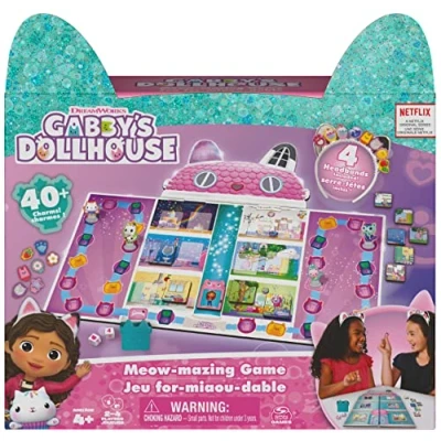 Imagen de Spin Master Games Gabby&#039;s Dollhouse Increíble Juego de Mesa basado en el Programa Netflix DreamWorks con 4 Diademas Gatitos, para familias y niños a Partir años