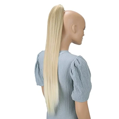 Imagen de CAISHA Postizo De 70 cm Trenza Cola Caballo Liso Extensiones Cabello Mezcla Rubios H77