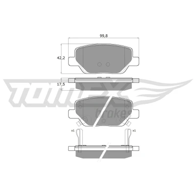 Imagen de TOMEX brakes TX 18 20 Juego de pastillas freno Eje trasero con avisador acústico desgaste FIAT: Tipo Familiar, Hatchback, Berlina