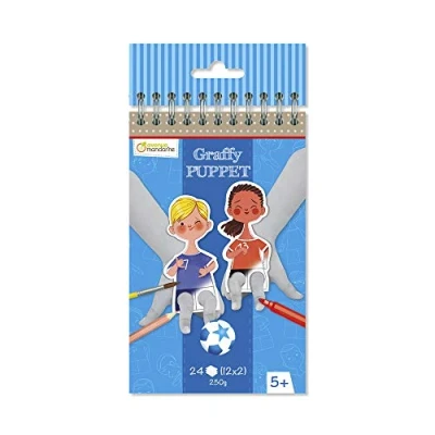 Imagen de Clairefontaine ES Avenue Mandarine Cuaderno espiral de marionetas graffy 24 dedo precortadas para colorear PEFC papel certificado Tema fútbol GY101C