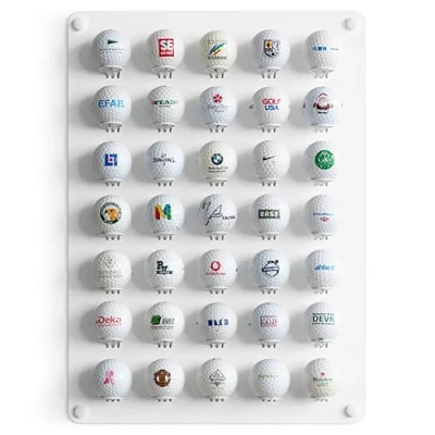 Imagen de Expositor Pelotas de Golf. Soporte, Estante, Organizador, Display, Accesorio, Mueble, Vitrina pared para Golf, Regalo Amigos. (2 unidades. 43 x 31 cm.)