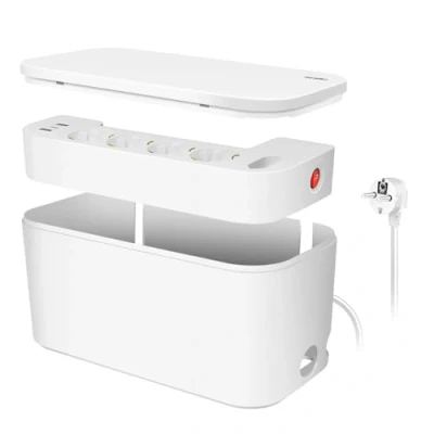 Imagen de LogiLink LPS281U Caja de Cables con 5 enchufes (Incluye 3 Puertos USB), Color Blanco