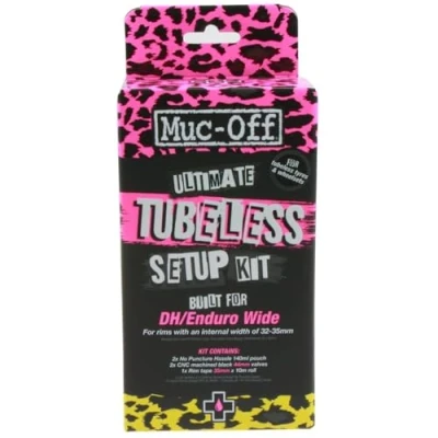 Imagen de Muc Off Ultimate Tubeless Setup Kit Sellador de Neumáticos para Reparación Rueda Bicicleta Tubeless, DH Wide Incluye Fondo Llanta, Parches, Válvulas y Ruedas