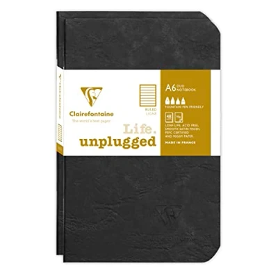 Imagen de Clairefontaine 734171C Age Bag DUO set de 2 cahiers piqués 9x14cm 96p ligné noir