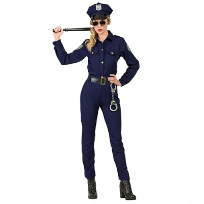 Imagen de Boland disfraz de mujer policía para mujer, 4 piezas, fiestas temáticas, Halloween o carnaval,
