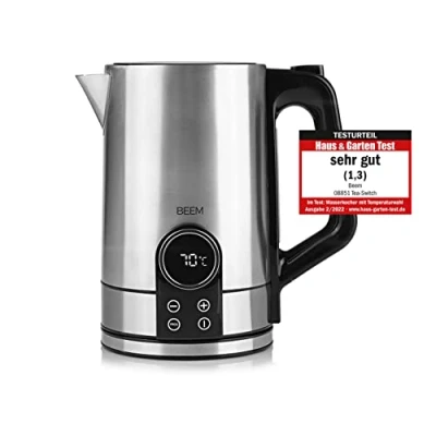 Imagen de BEEM TEA SWITCH Hervidor de agua con ajuste temperatura y volumen 1,7 l, selección 40 100 C e indicador temperatura, preparación comida para bebés té, función
