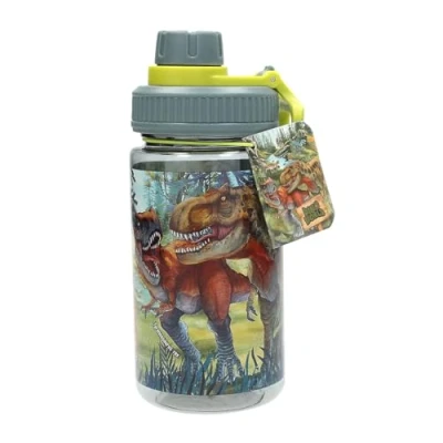 Imagen de Depesche Trinkflasche Tritan 13402 Dino World Bite Botella Transparente con Estampado de Dinosaurios, Tapa y asa Verdes abatibles, Capacidad Aprox. 500 ml, Multicolor, One Size