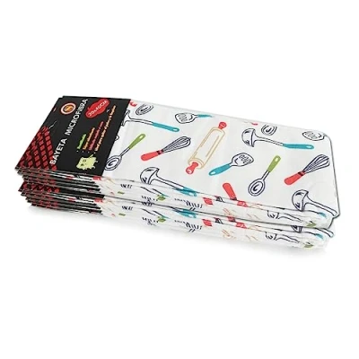 Imagen de Super Mundo Paños de Limpieza Microfibra, Bayetas Microfibras, 12 Unidades, Ideal para Limpieza, Cocina, Coche, Baño, 30 X 40 cm (Cocina Multicolor)