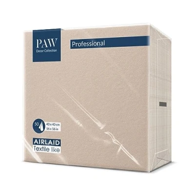 Imagen de PAW Servilletas Papel de Airlaid. 40 x cm. 50 Piezas. HoReCa. uniforme, Elegante. Decoración la Mesa. Llano el beige. Mesa Perfecta para las Ocasiones Importantes.