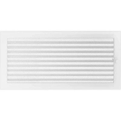 Imagen de Rejilla de ventilación KRATKI con persianas (lamas) 22 x 45 cm Blanco escape para chimeneas resistente mecánicamente y al sobrecalentamiento