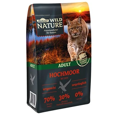 Imagen de Dehner Wild Nature Comida Seca para Gatos sin Cereales, Adultos, Pato, 1,5 kg